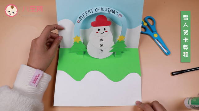 圣诞节雪人贺卡视频教程  雪人贺卡制作步骤